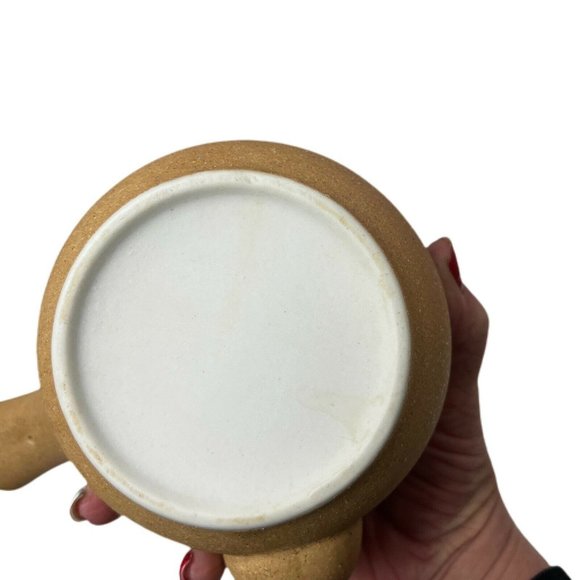 3 pc Ceramic Tea Pot Kettle W/ @ cups Brown with Green Glaze - Picture 5 of 6